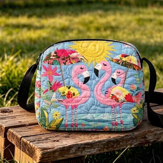 Quilted Crossbody Bag for Women, Adjustable Strap Casual Handbag, Lightweight Portable Travel Purse, Single Shoulder Bag with Zipper