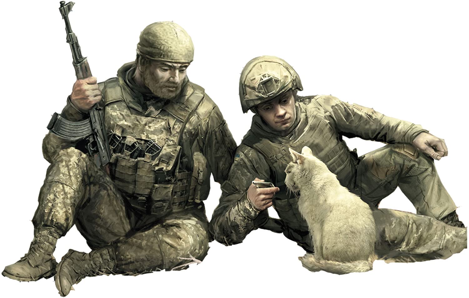 

Master Box Масштаб 1/35 Серия Россия-Украина 7: Украинская армия, Два солдата и один кот, Письма из дома, Набор пластиковых моделей, MB35230