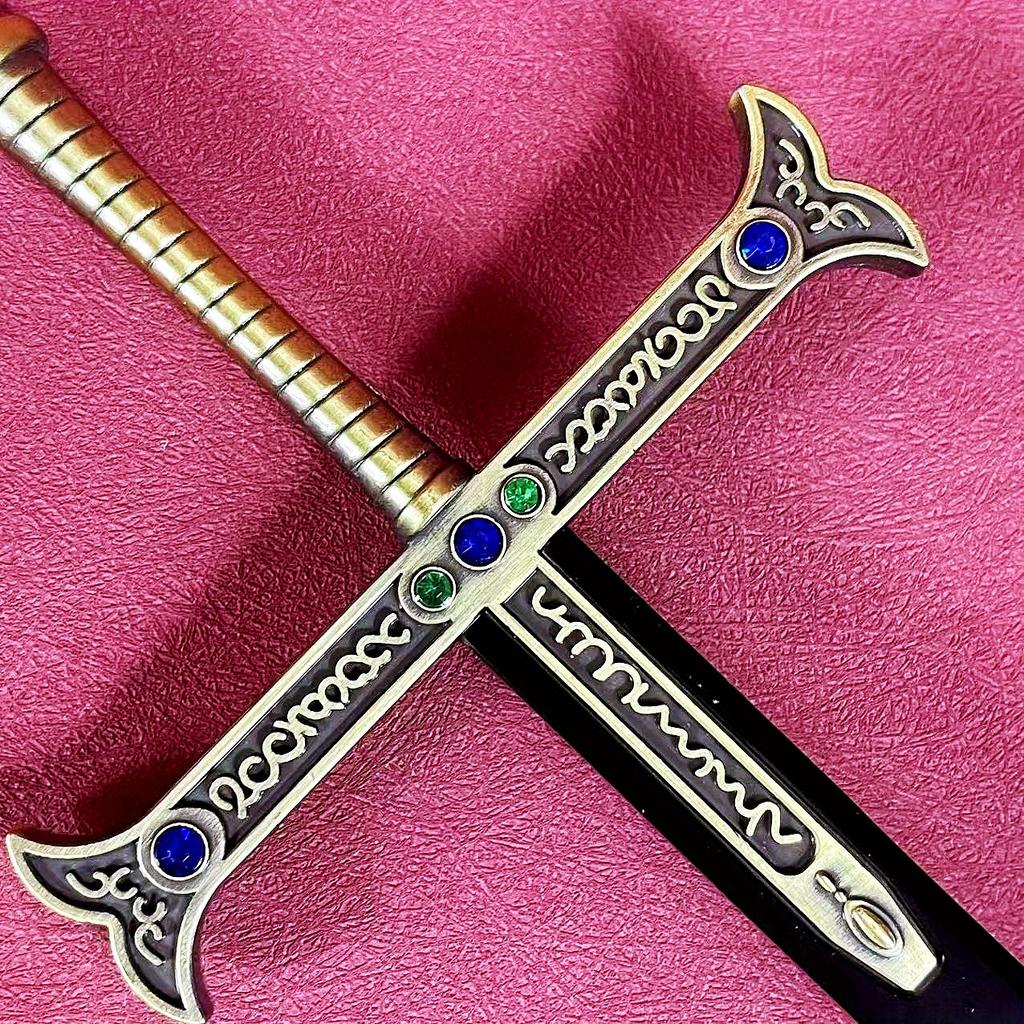 9inch Dracule Mihawk Katana Steel Fake Sword Anime Zoro Ninja Knife Real Sized Japanese Katana Metal Original Samurai Sabre Toy