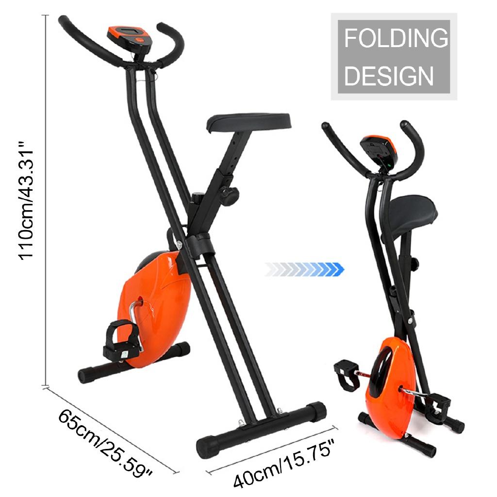 Arancione+Nero Pieghevole Cardio Indoor Cycle Display LED Bicicletta Dinamica Bicicletta Esercizio Bicicletta Spinning Attrezzatura Allenamento Ciclismo 40*65*110cm