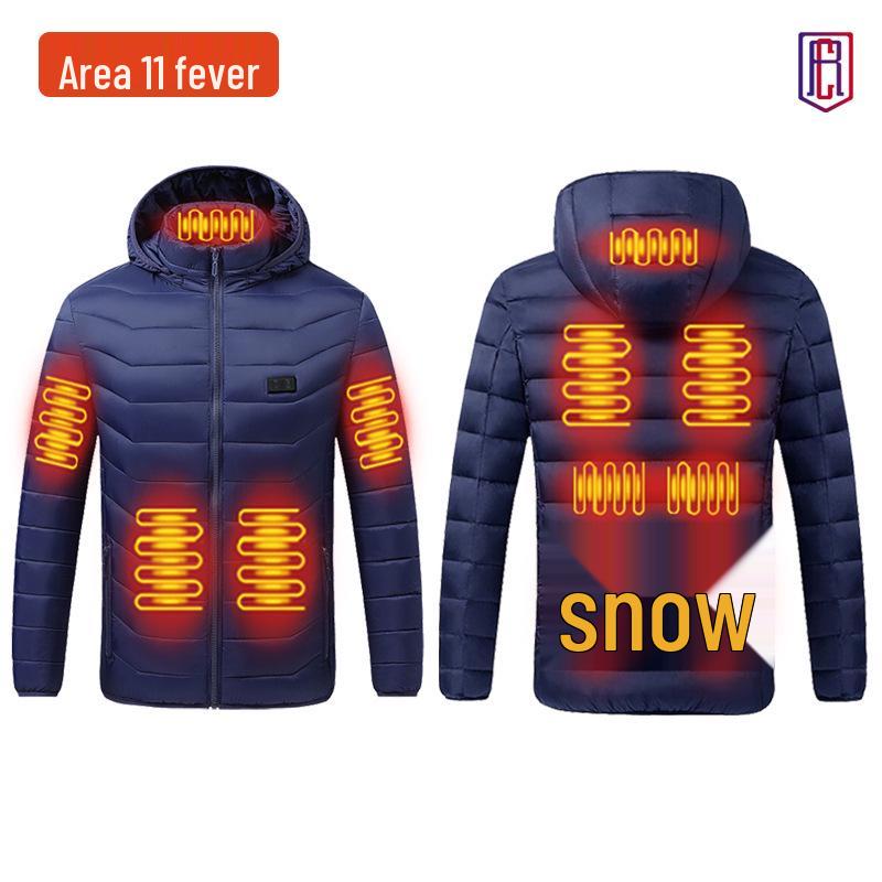 Smart Heated Winter Jacket - Hooded, Cotton, Electric Full-Body Warmth