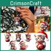 Adorable Acrylic Cat Car Ornament Festive Christmas Hat Design For Car Interior Decoration