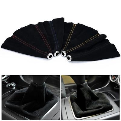 16mm Universale In Pelle Scamosciata Collari Cambio Auto In Fibra di Carbonio Auto Auto Manuale Stick Shifter Pomello Del Cambio Boot Copertura Ghetta