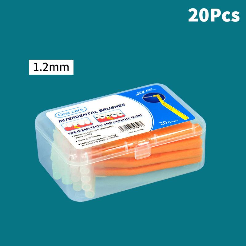 

20Pcs L Type Angled Interdental Brush Gap Brush For Braces Micro Soft Brush For Dental Brackets Cleaning Short Handle Brushes оранжевый