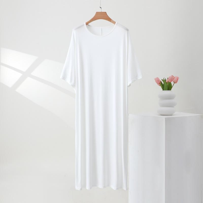 Può essere indossato come un abito ampio, taglia grande, una camicia da notte a girocollo, un abito estivo ampio da donna e un abito da casa.