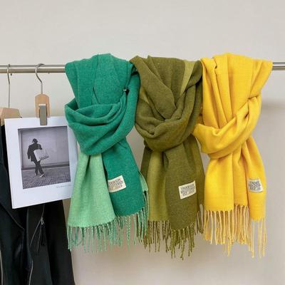 Sciarpa lunga in cashmere artificiale calda autunno e inverno Sciarpa lunga tinta unita abbinata
