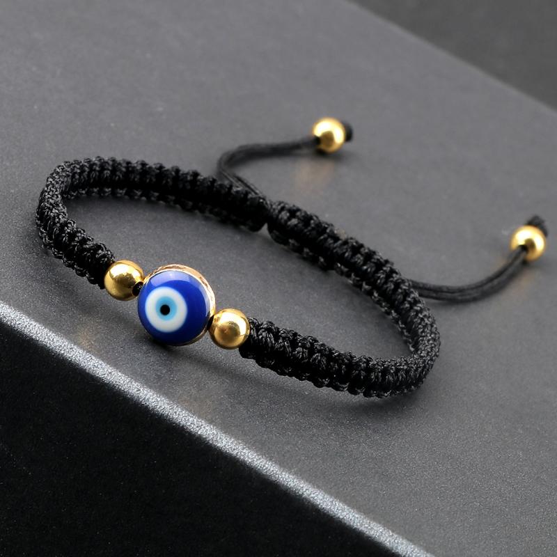 Fashion Lucky Red String Evil Eye Bracelet Gold Thick Rope Handwoven Adjustable Friendship Jewelry Hamsa Bracelet Women Men