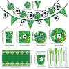 World Cup Party Decorations Set, Disposable Paper Plates Cups Banner Tablecloth, Soccer Theme Birthday Party Supplies