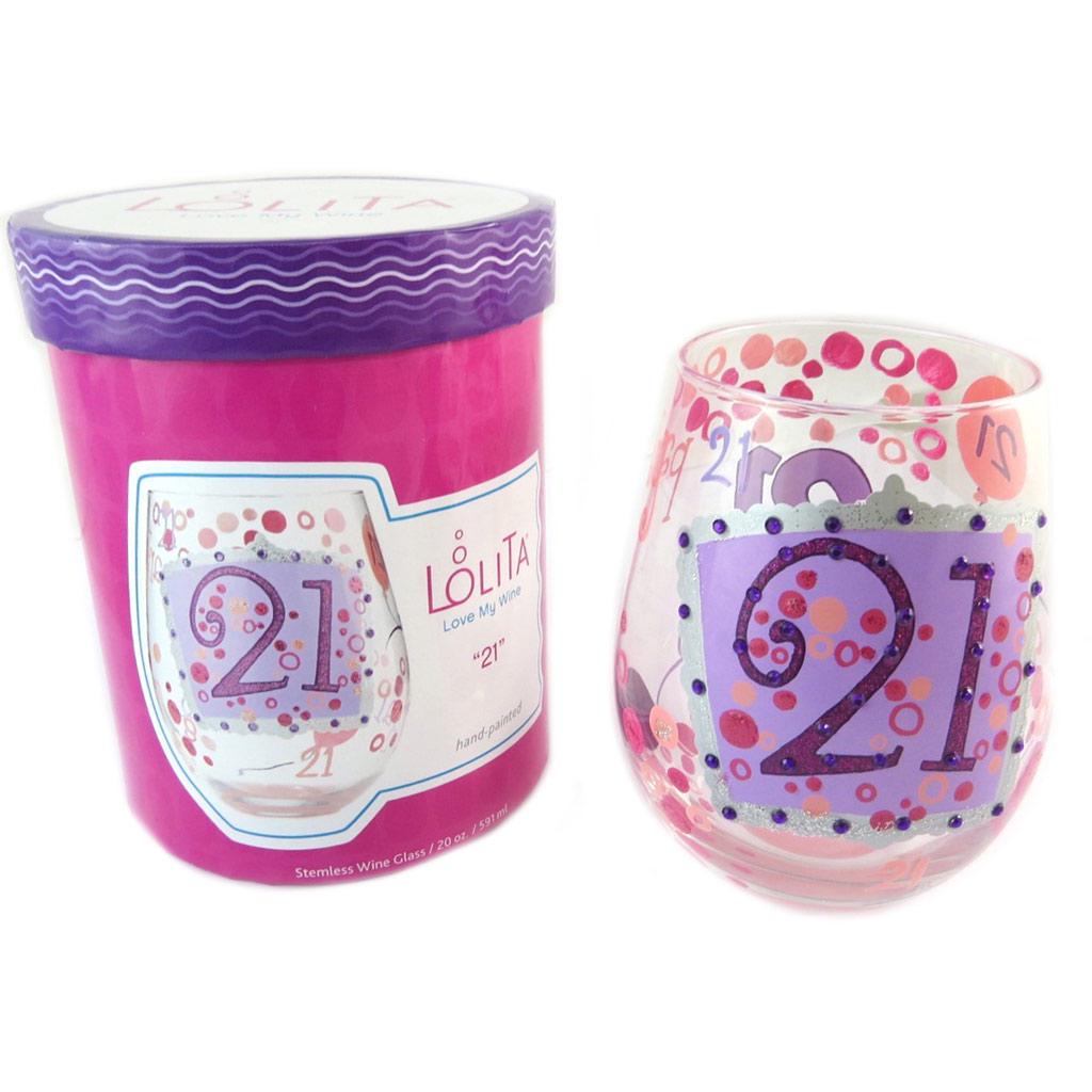 Les Trésors De Lily [P1363] - Designer-Weinglas '21' rosa (Stielloses Weinglas) - 10 cm