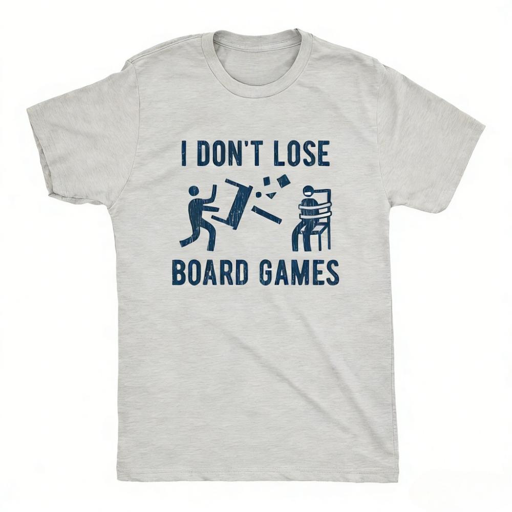 Ich verliere keine Brettspiele Lustiges T-Shirt Retro-Stil Gamer Geschenk Shirt Herren Damen Unisex Alltag Lässig Baumwolle Kurzarm