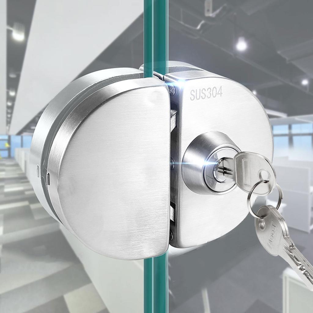 Secure Double Bolt Glass Door Lock Suitable for 10-12Mm Thick Toughened Doors Office Home Entrance Safety Glass Door Lock