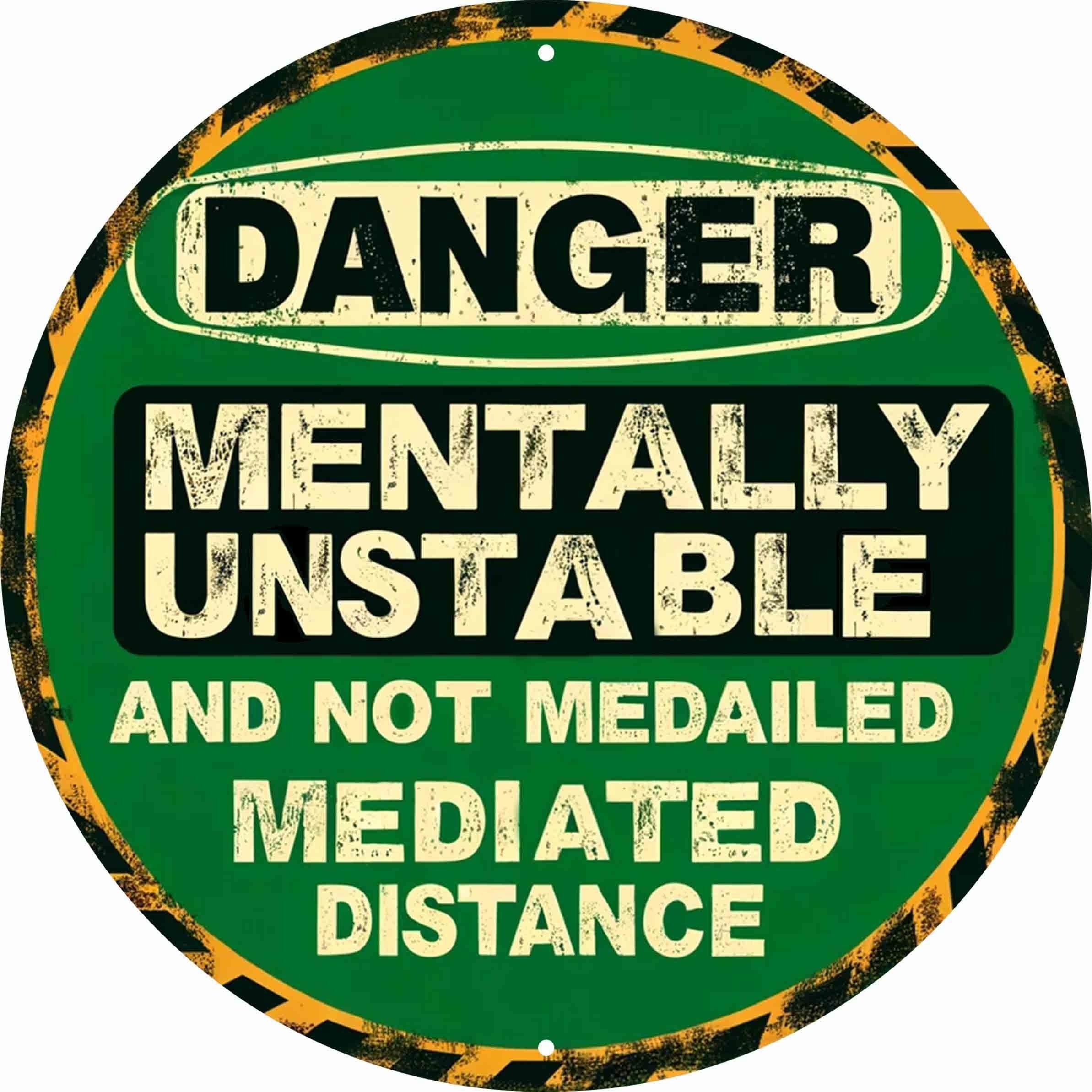 

1 шт. деревянная табличка «Психически неуравновешенный и не полностью пролечен. Соблюдайте безопасную дистанцию». Настенный декор в винтажном стиле для дома, бара, клуба, кафе — Rusti Wood