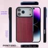 Purple Core Wood Phone Case for iPhone 17 Pro/Pro Max - Iridescent Series with Drop Protection.