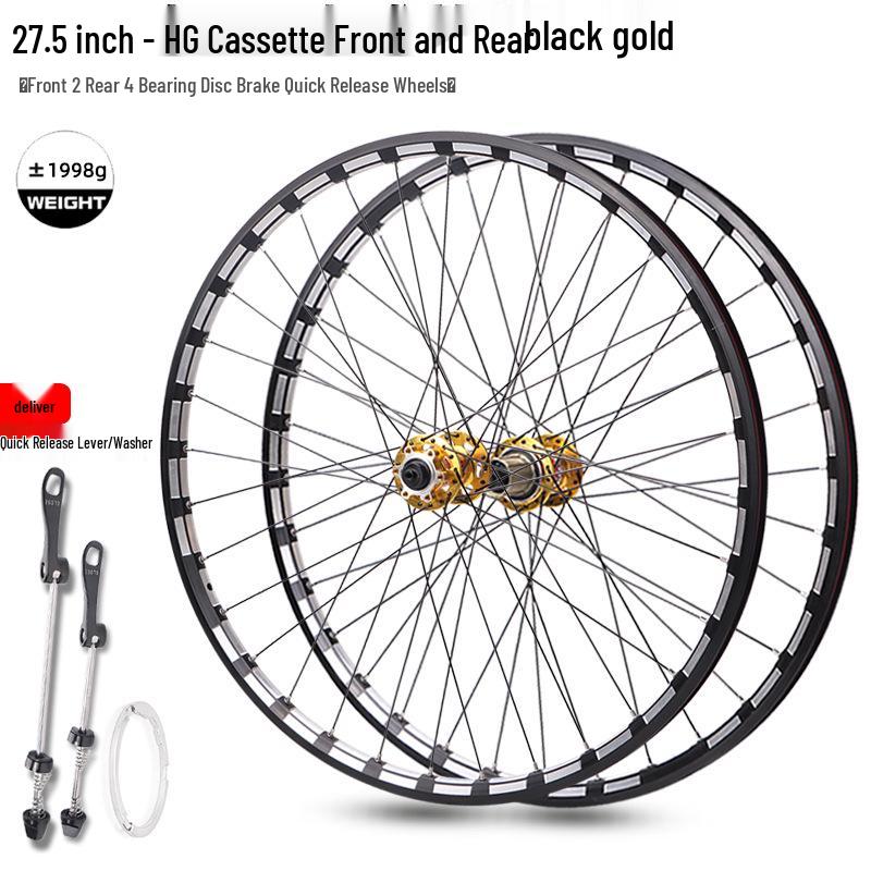 Mountain Bike Wheelset: 26/27.5/29 Inch, Front & Rear Quick Release, Disc Brake Compatible