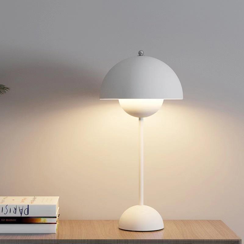 Danish Mushroom Table Lamp - USB Bedroom Night Light with Metal Iron Art Design