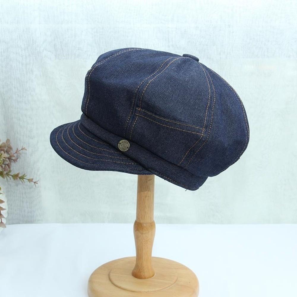 Versatile Octagonal Hats Korean Painter Hat Fashion Denim Beret  Outdoor