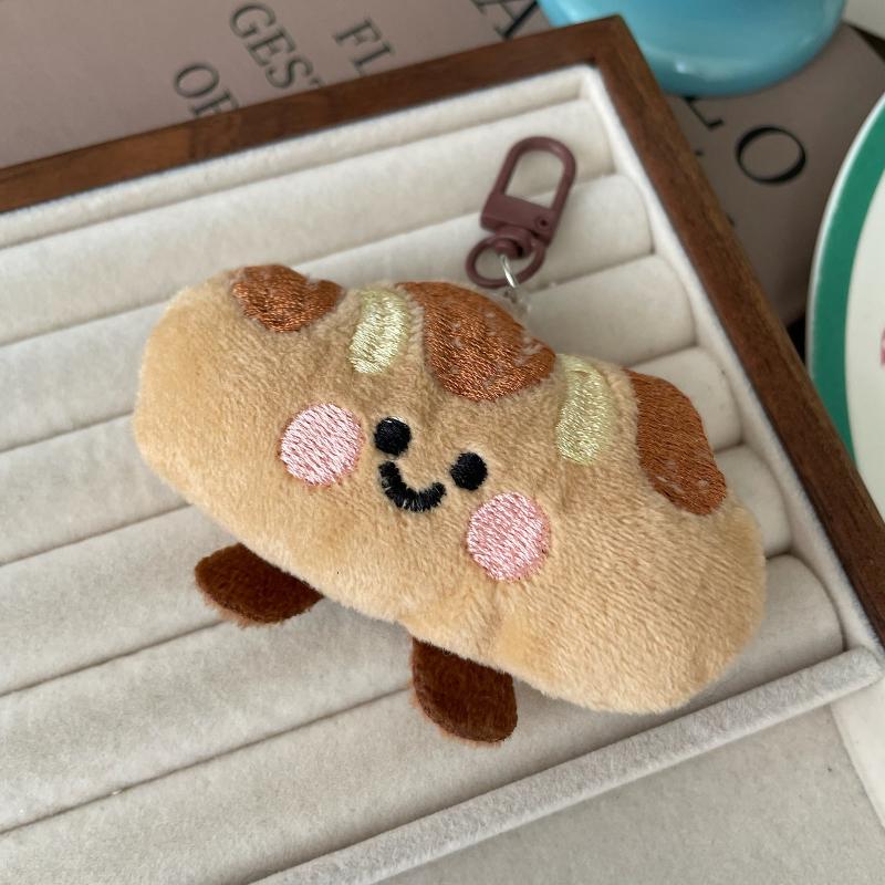 Cute Cartoon Donut Bread Plush Decoration Pendant Keychain Kawaii Simulated Food Stuffed Doll Backpack Pendant Accessories Gifts