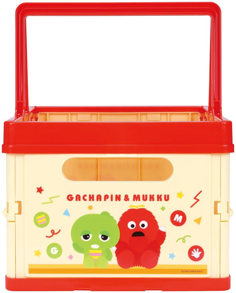Skater Storage Foldable Toy Stackable Storage Basket with Gachapin for Boys and Box, Box, Case, Handle, & Mukku, Girls, BWOT13-A