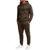 Men's Trendy Casual 2-Piece Hoodie and Straight Leg Sweatpants Set, Fun Text Print, Color, Elastic Waist