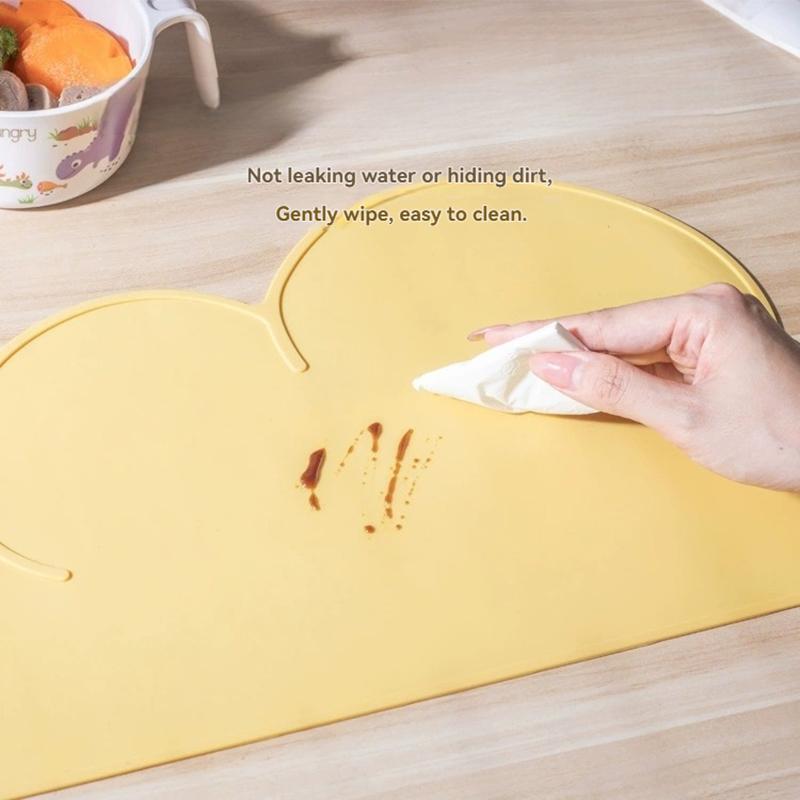 1pc Cloud Shape Pet Feeding Mat, Silicone Dog Cat Placemat, Waterproof Non-Slip, Easy to Clean, Pet Bowl Pad for Food & Water