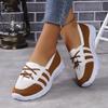 Mix Color Breathable Knitting Sneakers Women Fashion Striped Soft Sole Flats Woman Autumn 2024 Lace-Up Non-Slip Casual Shoes