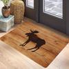 Wood Deer Print Doormat Non-Slip Rugs for Living Room Bedroom Kitchen Laundry Mat Machine Washable Home Decor Carpet
