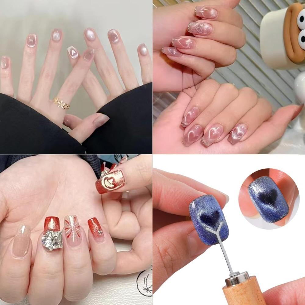 Iron Cat Eye Magnet for Nails Rabbit Shaped Guide Nail Magnet Line  for Nail Art Accessories