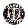 Vintage Do Not Walk Here Metal Sign Outdoor Garden Garage Warning Plaque Footprint Decor
