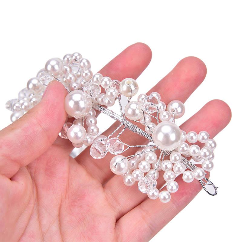 Bridal Wedding Headband Crystal Flower Tiara Crown Pearl Rhinestone Hair Band