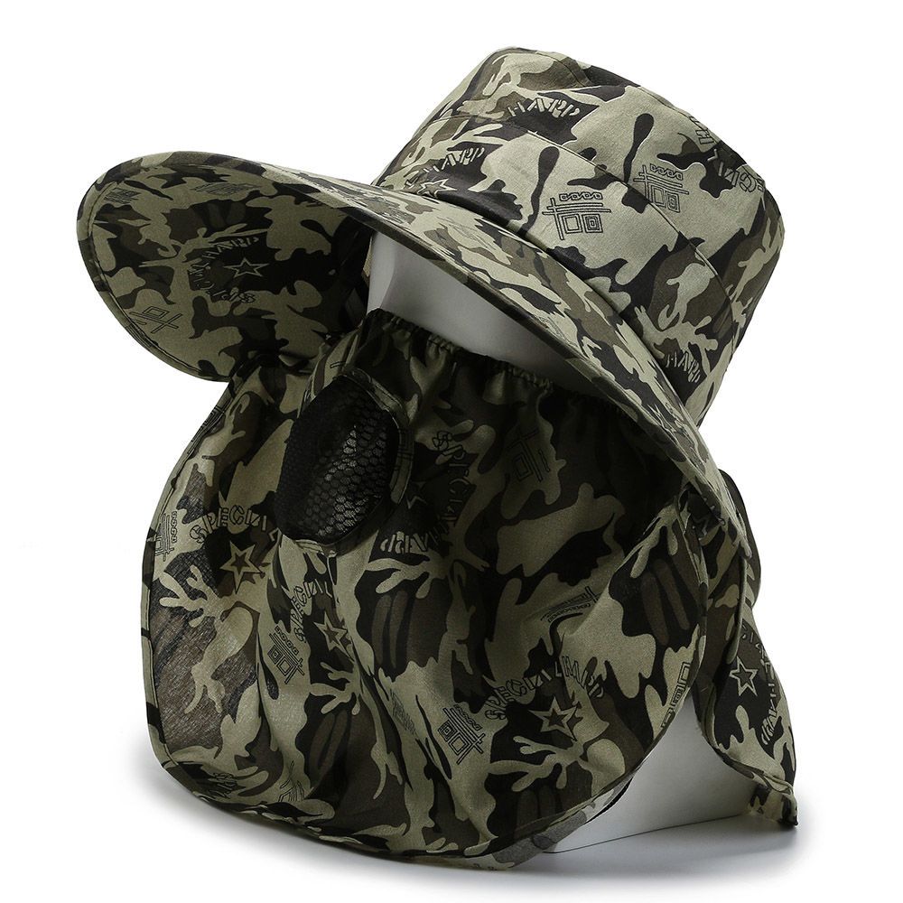 

Men s Hats, Outdoor Sun Protection Hats, Breathable and UV Resistant Camouflage, Detachable Tea Picking Hats, Dust Caps