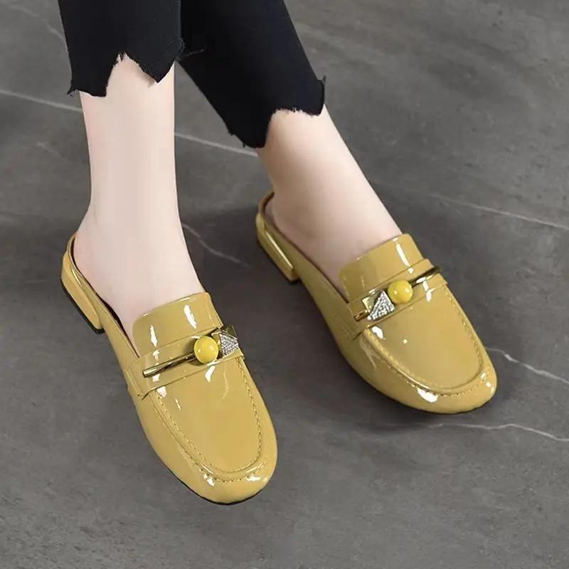 Fashion With Heel Women's Slippers and Ladies Sandals Outside Summer Footwear Stylish Low Price Slides 2025 Luxury Trend 39 Unique Shoes
