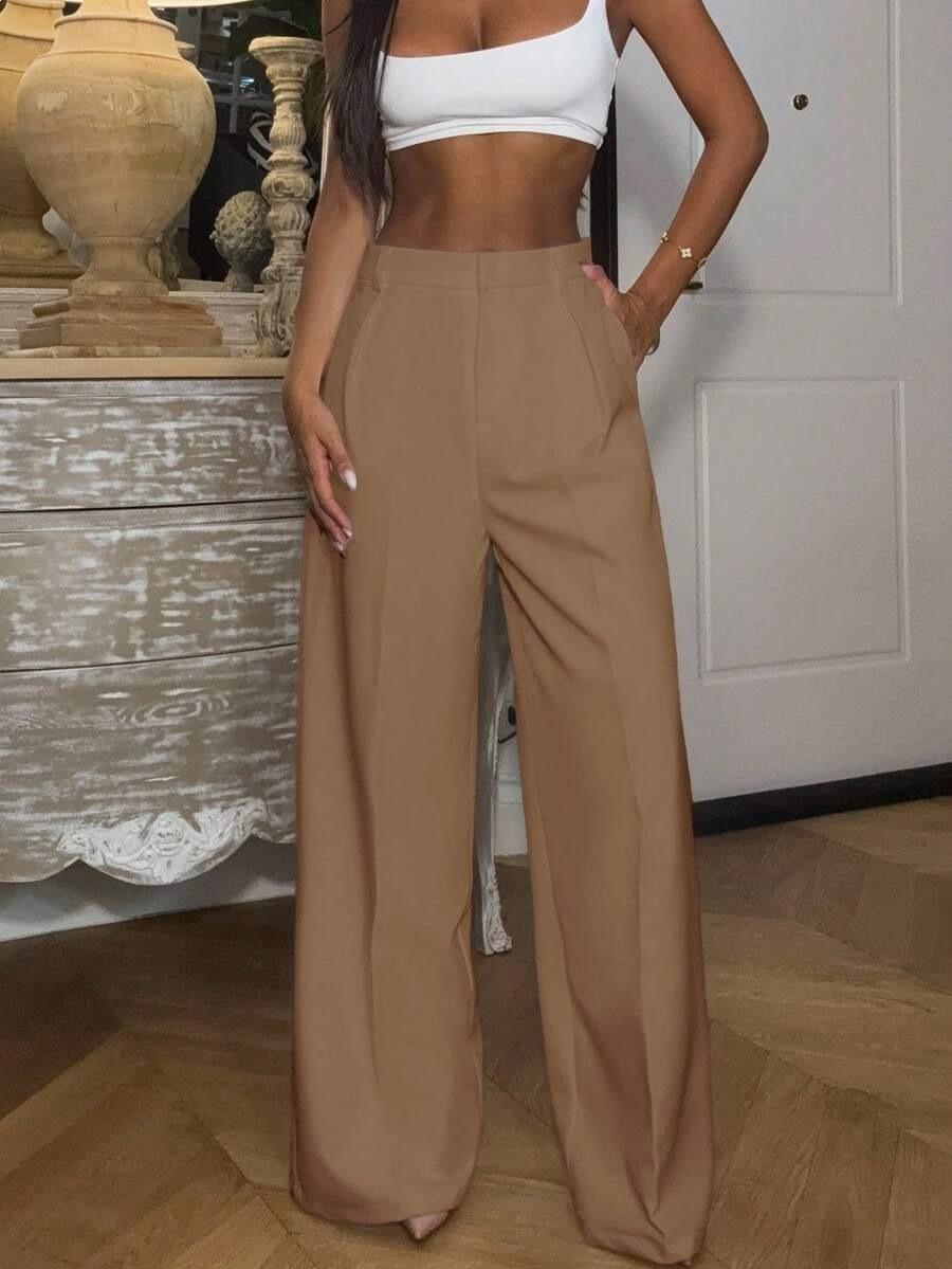 

2026 European High-Waist Loose Straight-Leg Women s Suit Pants M
