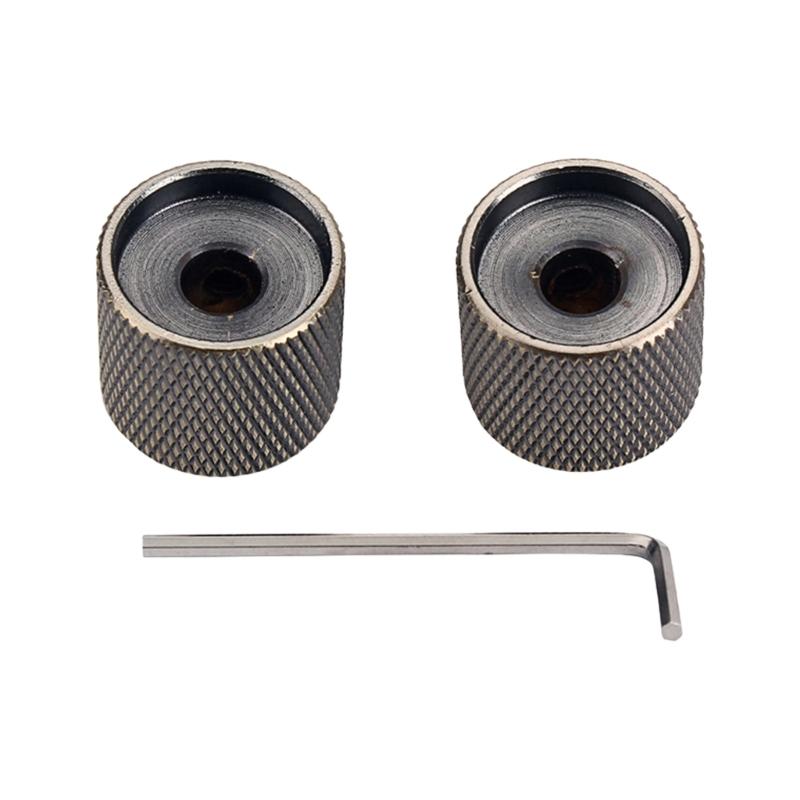 2Pcs Metal Guitar Tone Volumes Knob Replacement Potentiometer Control Knobs Electric Guitar Bass Dome Knobs with Hole