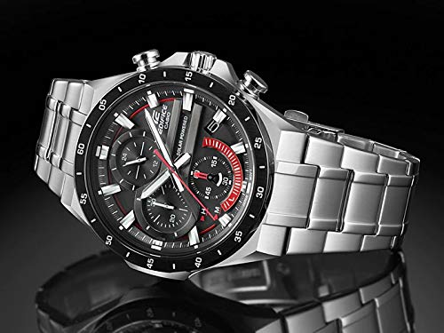 Casio Edifice EQS-920DB-1A Men's Chronograph Analog Watch, Solar Powered, Waterproof, Black and Silver [Parallel Import]