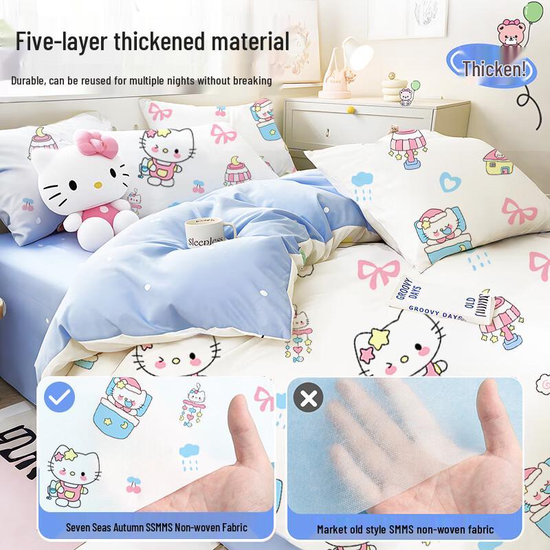 Hello Kitty Disposable Travel Bedding & Sleeping Bag Sets