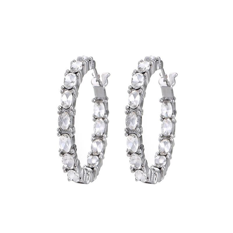 Oval Hoop Earrings for Women Gold Color Stainless Steel Earrings Trend New In Femmes Luxury Ear Jewelry Aretes