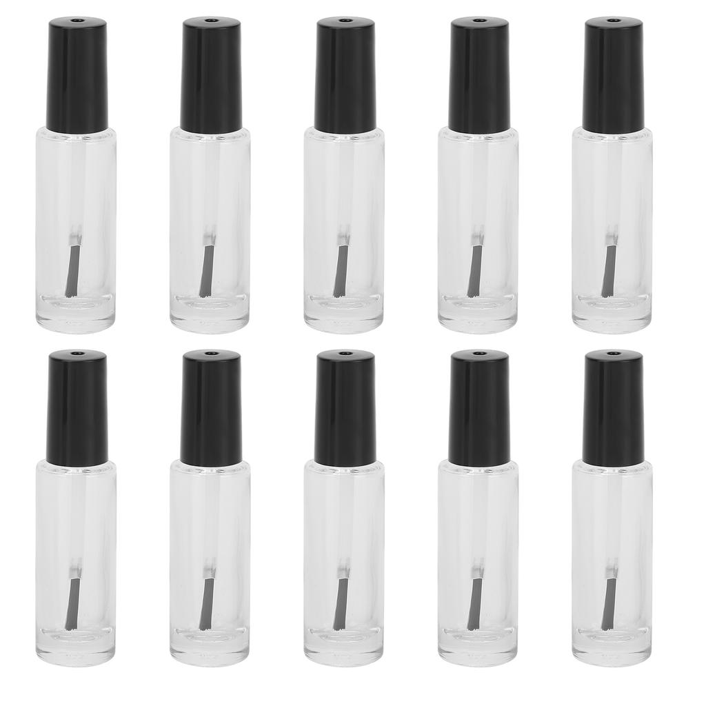 10pcs 8ml Empty Nail Polish Glass Bottles Accessory with Brush Cap Mixing Balls Funnel