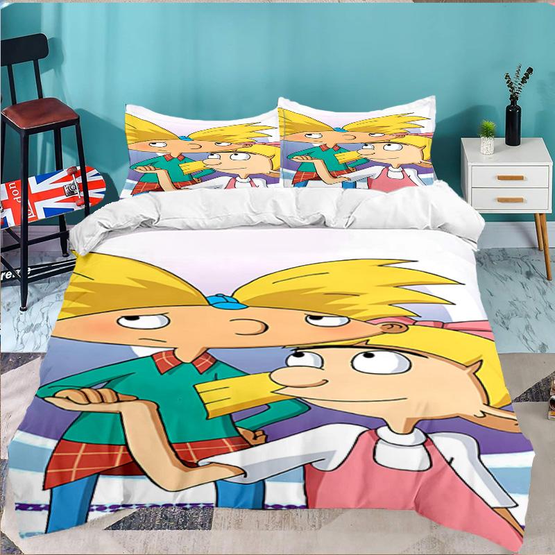 Arnold Adventure Awaits 3pcs Bedding Set,Including 1pc Duvet Cover And 2pcs Pillowcases Perfect Gift for Christmas,Ideal for Bedroom, Dormitory