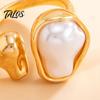 Zinc Alloy Rings 4Pcs Faux Baroque Pearl Toe Ring Set, Non Tarnish Open Women Feet Jewelry for Women, Adjustable Golden Plated Foot