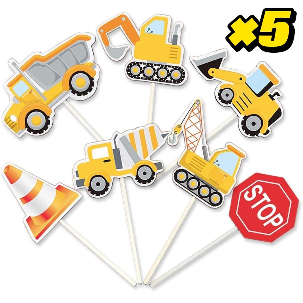 Baustellen Cupcake Topper Picks Kipper Bagger Traktor Kuchen Topper für Kinder Geburtstag Babyparty Party Dekorationen