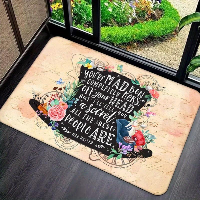 1PC Flower and Bird Pattern Door Mats Kitchen Rugs Non-Slip Pop Design Bedroom Rugs Bath Mat Carpet for Home Sink Laundry Decor