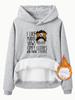 European and American Women's Kangaroo Pocket Hooded Long Sleeve Plush Sweatshirt with Print Design