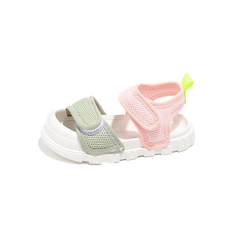 2026New Summer Sandals for Girls, Color-Block Baby Shoes, Boys' Korean Style Beach Shoes, Casual Versatile Sandals