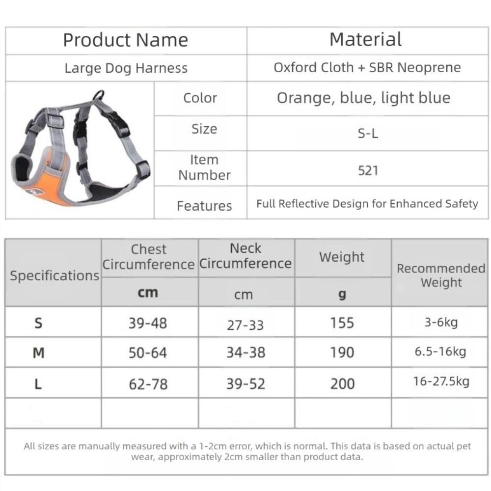 Pet Accessoires Reflective Dog Harness Oxford Cloth Walk Dog Pet Harness Waterproof Dog Vest Dogs