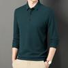 Spring Autumn Waffle Men's Long-sleeved Polo Shirt Business Casual Slim Top Classic Solid Color Male Brand Tees