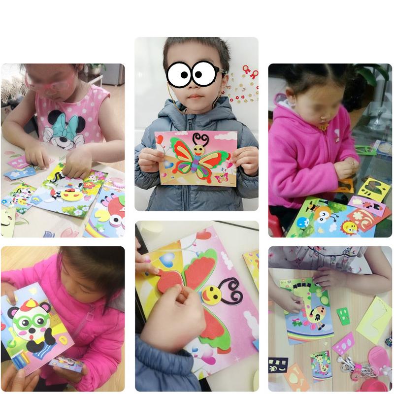 10Pcs 3D EVA Foam Sticker Puzzle Game DO-IT-YOURSELF Cartoon Animal Craft Playthings Children Drawing Toy Learning Education Playthings Ideal for