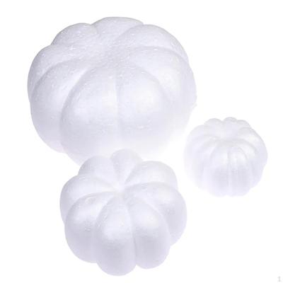 3x Białe Dynie z Pianki Sztuczna Rękodzieło Ornament Rękodzieło dla Dzieci na Halloween Wesele