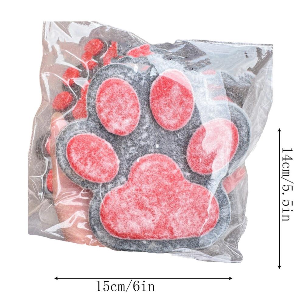 Mačkací hračky ve tvaru kočičí tlapky, 5,5" Ručně vyrobený Taba Squishy, Kožešinová mačkací hračka pro odbourání stresu, Roztomilá měkká fidget hračka