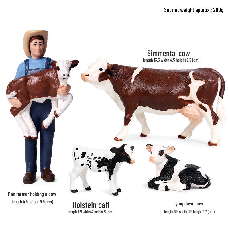 Animal Model Ranch Set: Chicken, Dog, Cow, Sheep, Horse Miniature Toy Scene