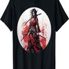 Samurai Girl Vintage Retro Sakura Cherry Blossom T-Shirt(154)
